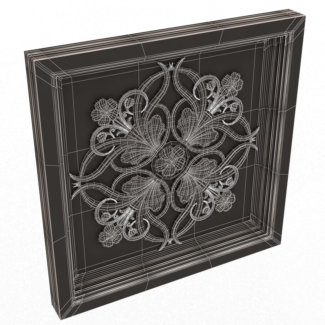 Ceiling Tiles 3D Model – Low Poly Architectural Decoration, OBJ, FBX - View 82