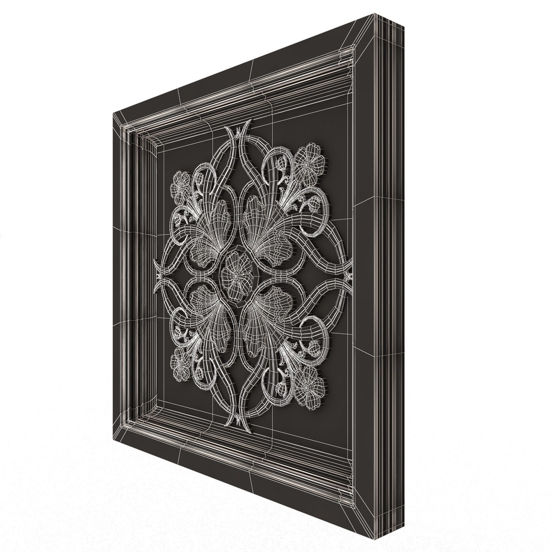 Ceiling Tiles 3D Model – Low Poly Architectural Decoration, OBJ, FBX - View 83