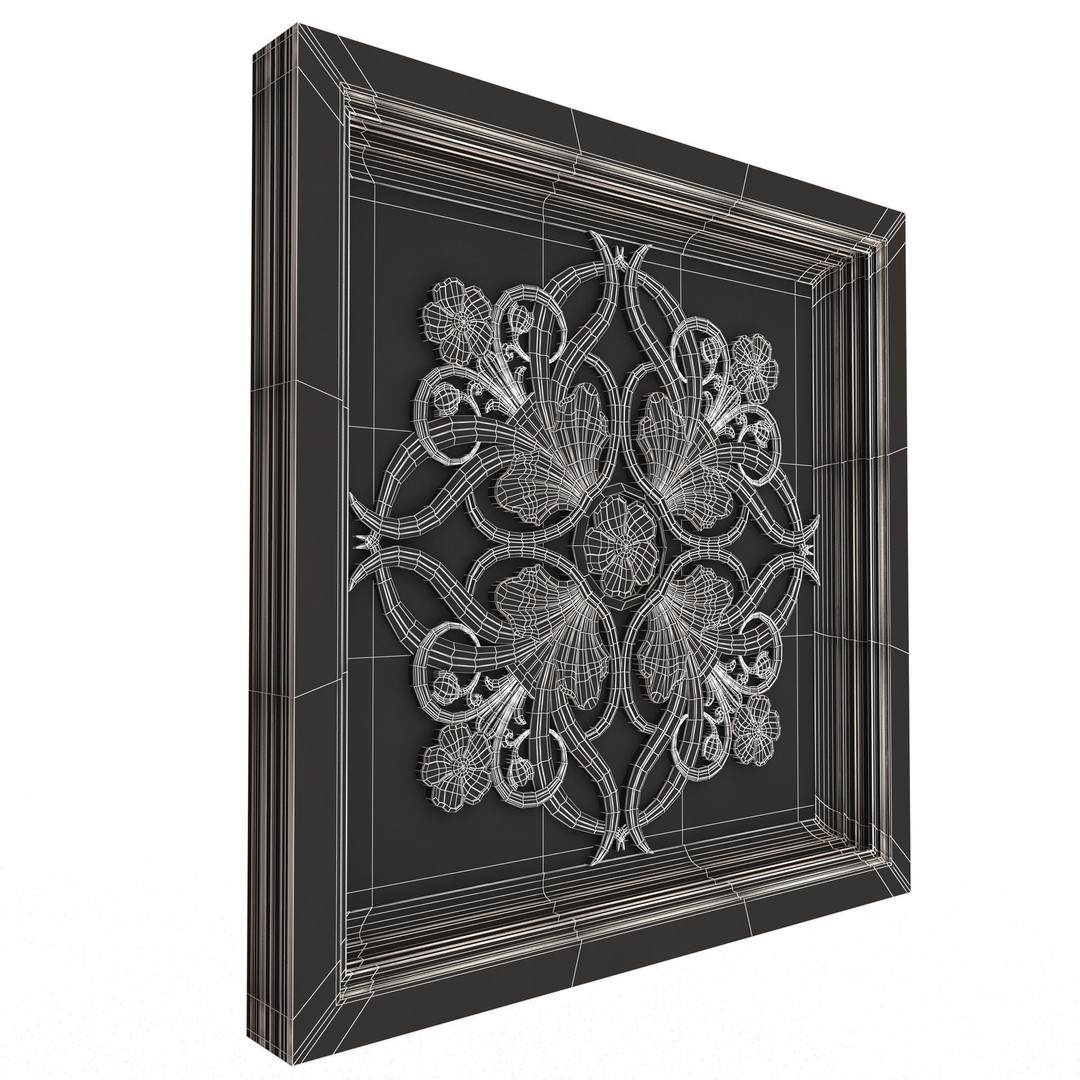 Ceiling Tiles 3D Model – Low Poly Architectural Decoration, OBJ, FBX - View 84