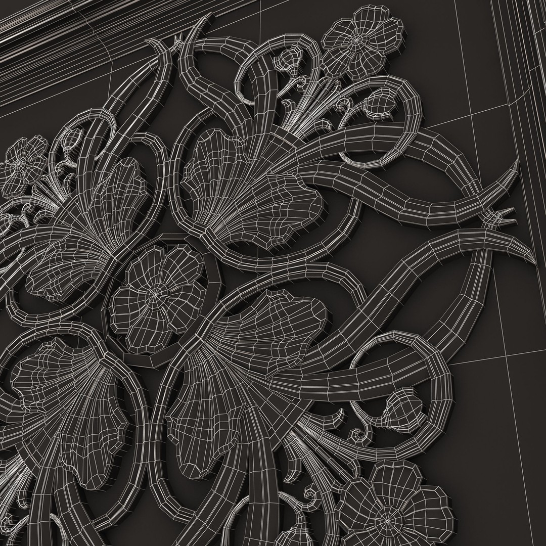 Ceiling Tiles 3D Model – Low Poly Architectural Decoration, OBJ, FBX - View 85