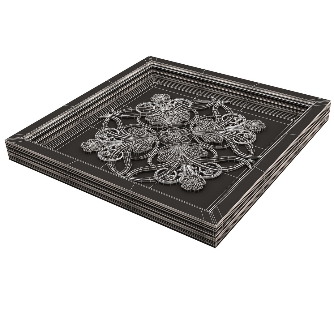 Ceiling Tiles 3D Model – Low Poly Architectural Decoration, OBJ, FBX - View 86