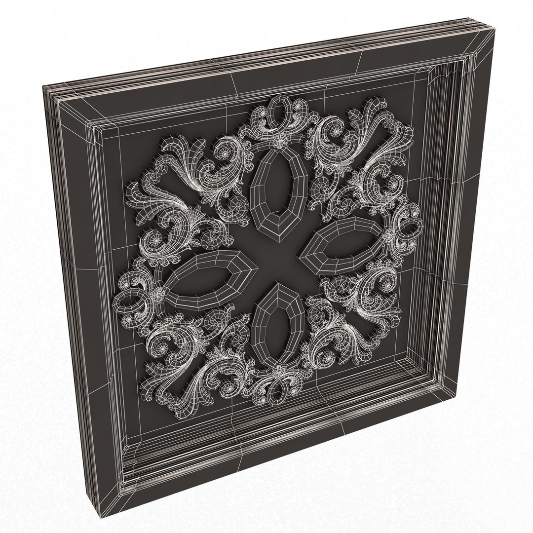 Ceiling Tiles 3D Model – Low Poly Architectural Decoration, OBJ, FBX - View 88