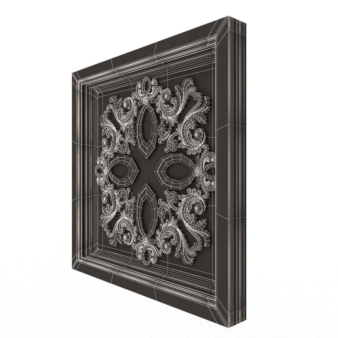 Ceiling Tiles 3D Model – Low Poly Architectural Decoration, OBJ, FBX - View 89