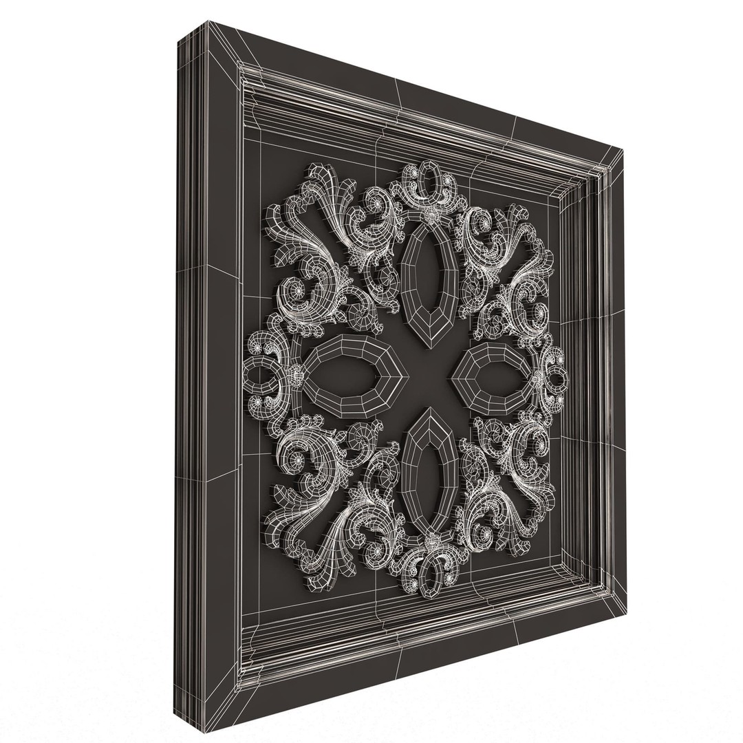 Ceiling Tiles 3D Model – Low Poly Architectural Decoration, OBJ, FBX - View 90
