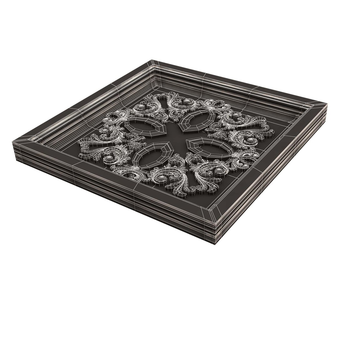 Ceiling Tiles 3D Model – Low Poly Architectural Decoration, OBJ, FBX - View 92