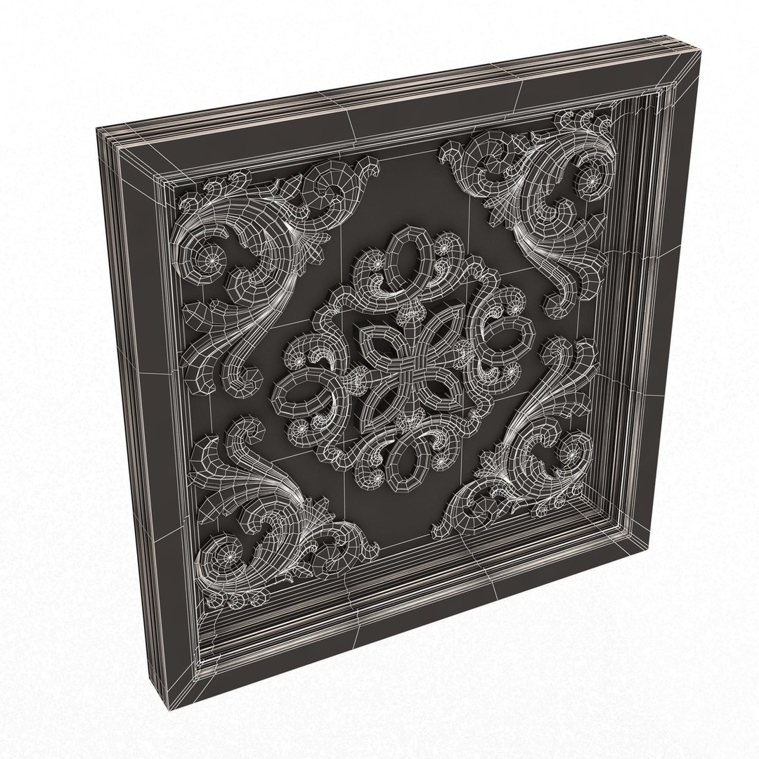 Ceiling Tiles 3D Model – Low Poly Architectural Decoration, OBJ, FBX - View 94