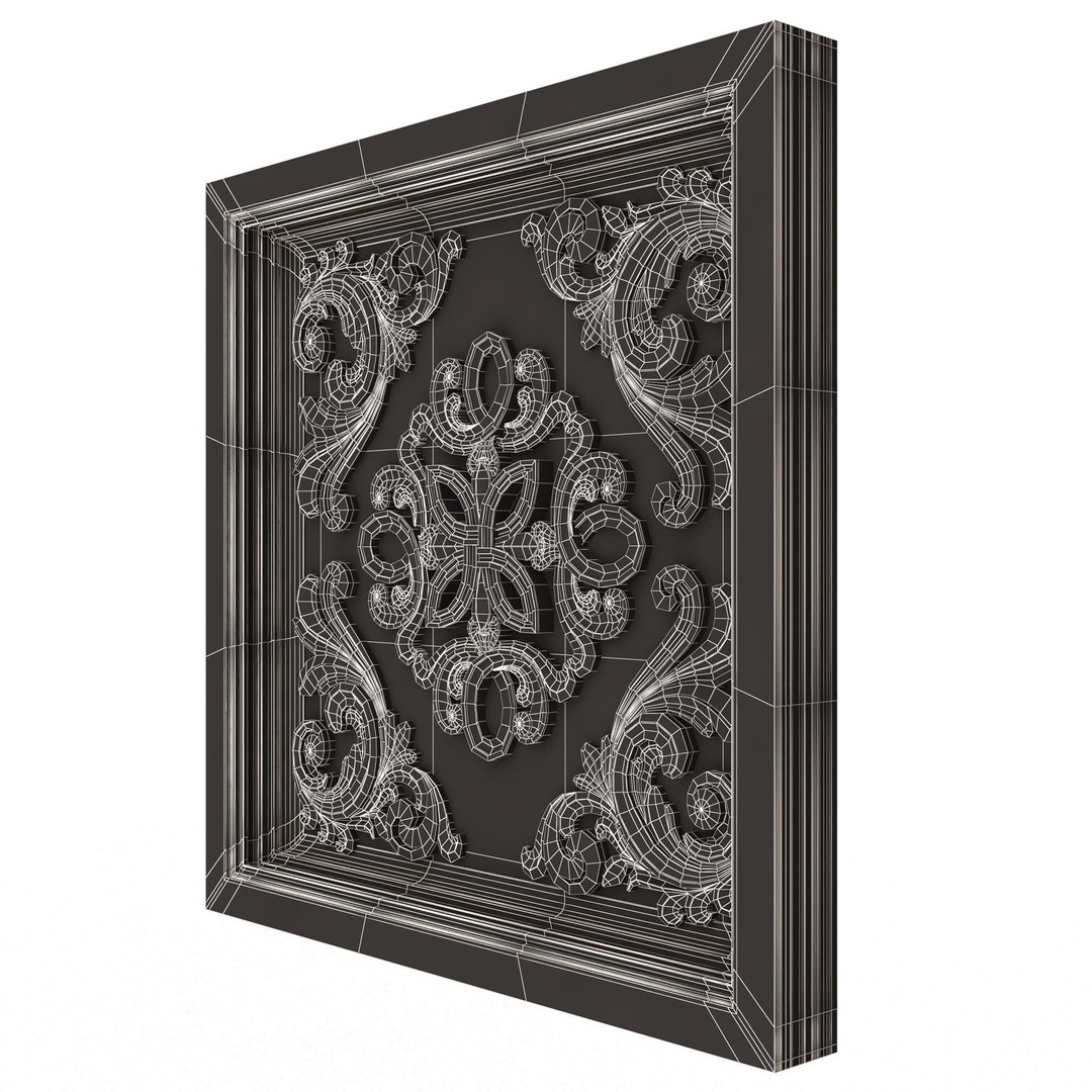 Ceiling Tiles 3D Model – Low Poly Architectural Decoration, OBJ, FBX - View 95