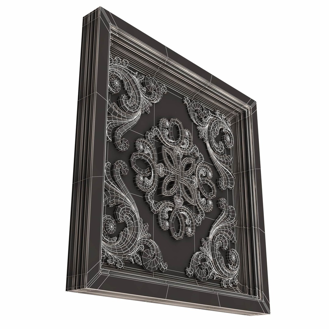 Ceiling Tiles 3D Model – Low Poly Architectural Decoration, OBJ, FBX - View 96