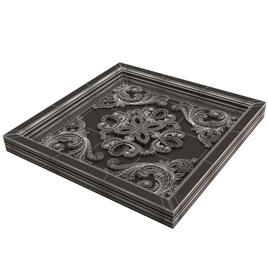 Ceiling Tiles 3D Model – Low Poly Architectural Decoration, OBJ, FBX - View 98