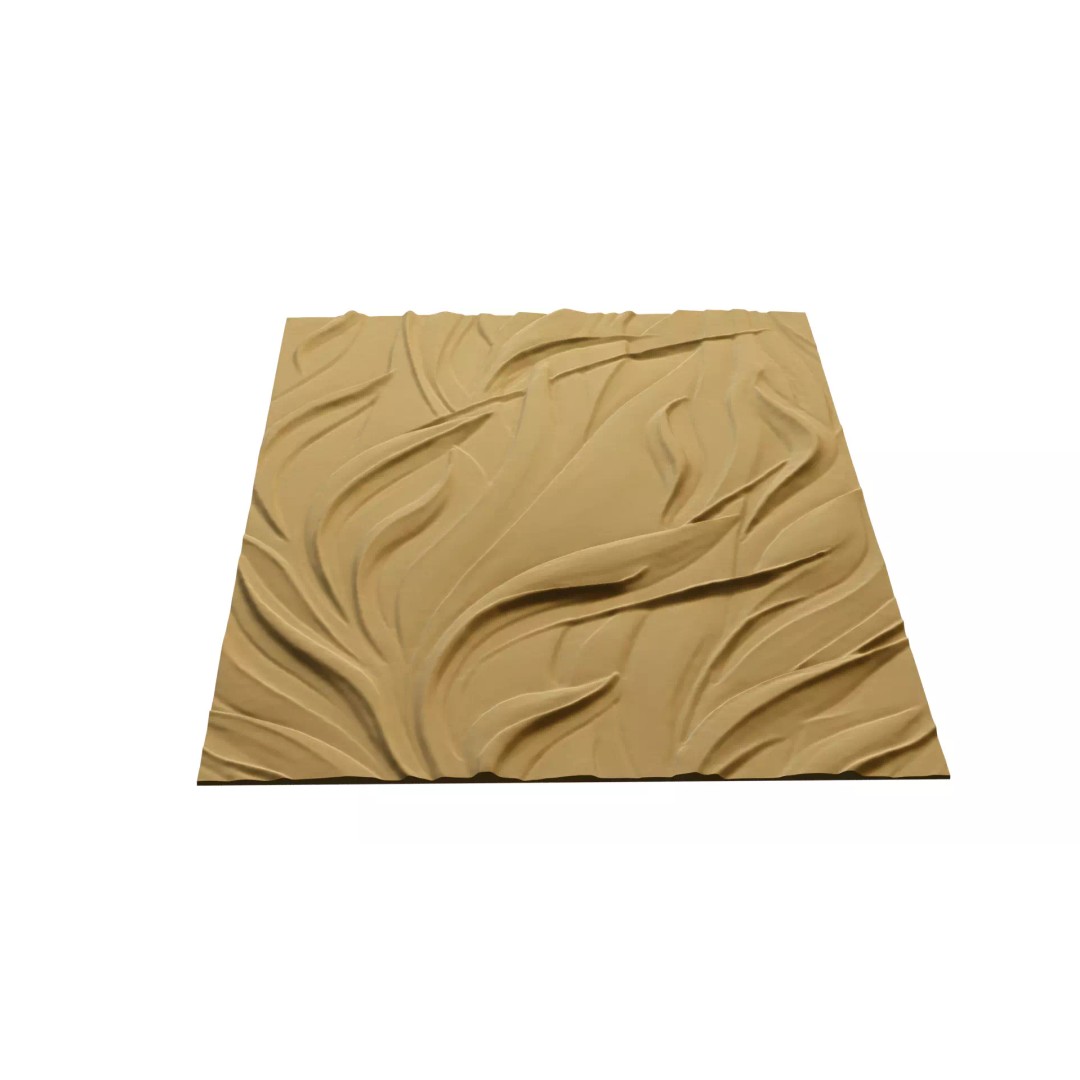 Floral Relief Panel 3D Model – Elegant Wall Decor for CNC & 3D Printing - View 12