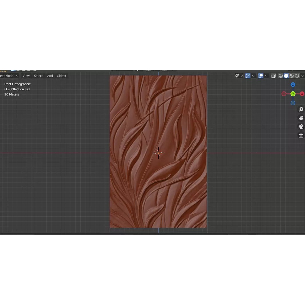 Floral Relief Panel 3D Model – Elegant Wall Decor for CNC & 3D Printing - View 5