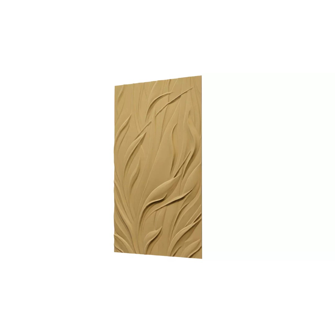 Floral Relief Panel 3D Model – Elegant Wall Decor for CNC & 3D Printing - View 6