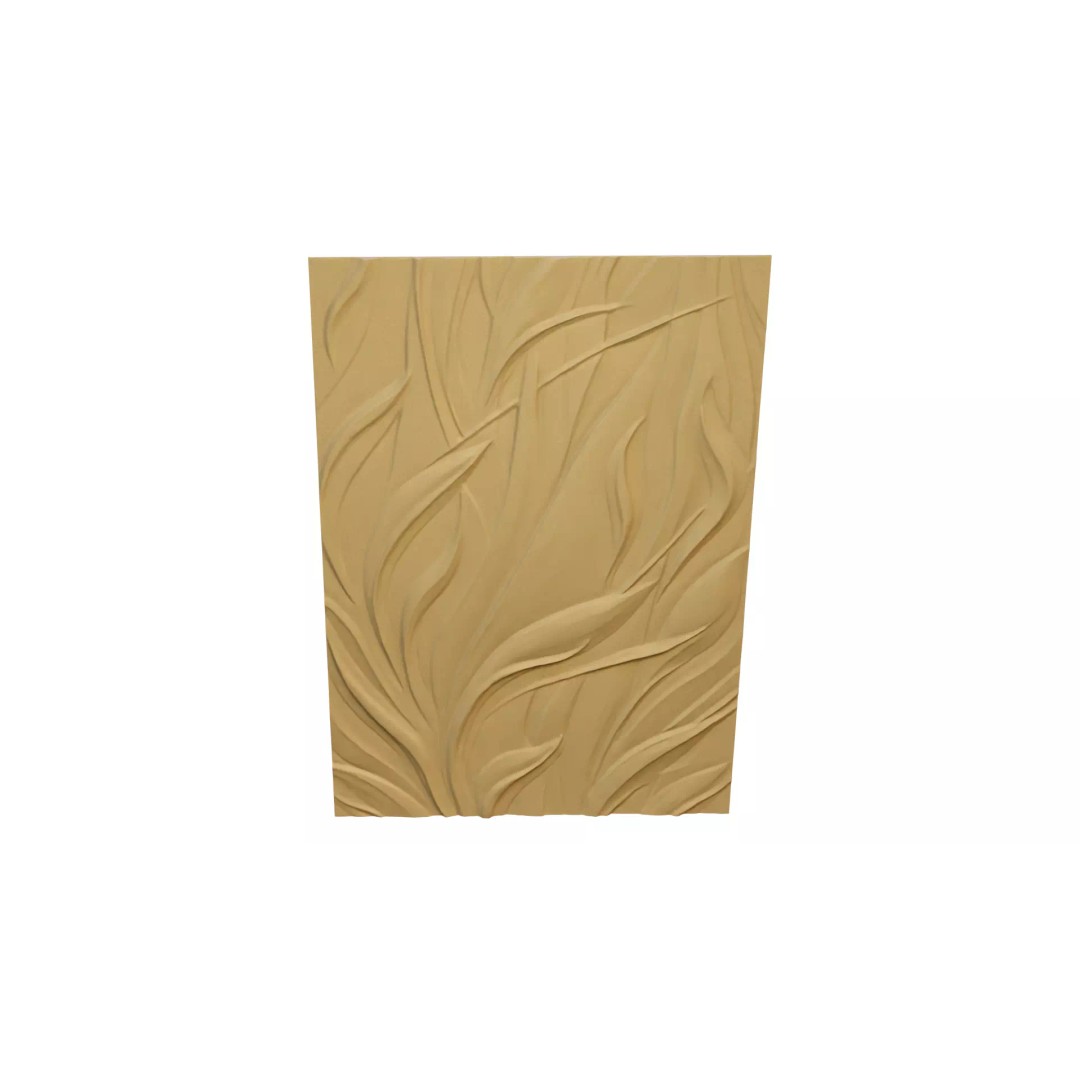Floral Relief Panel 3D Model – Elegant Wall Decor for CNC & 3D Printing - View 8