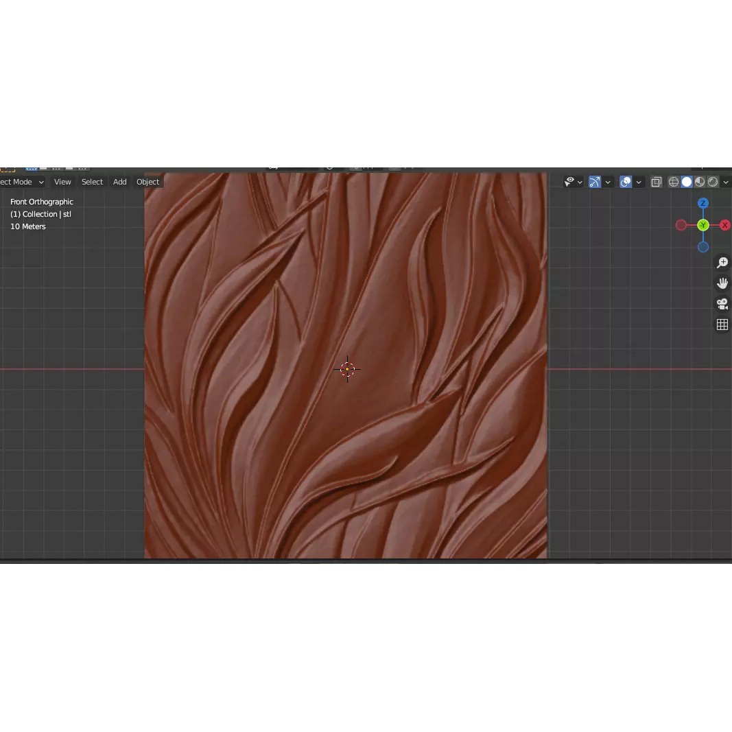Floral Relief Panel 3D Model – Elegant Wall Decor for CNC & 3D Printing - View 9