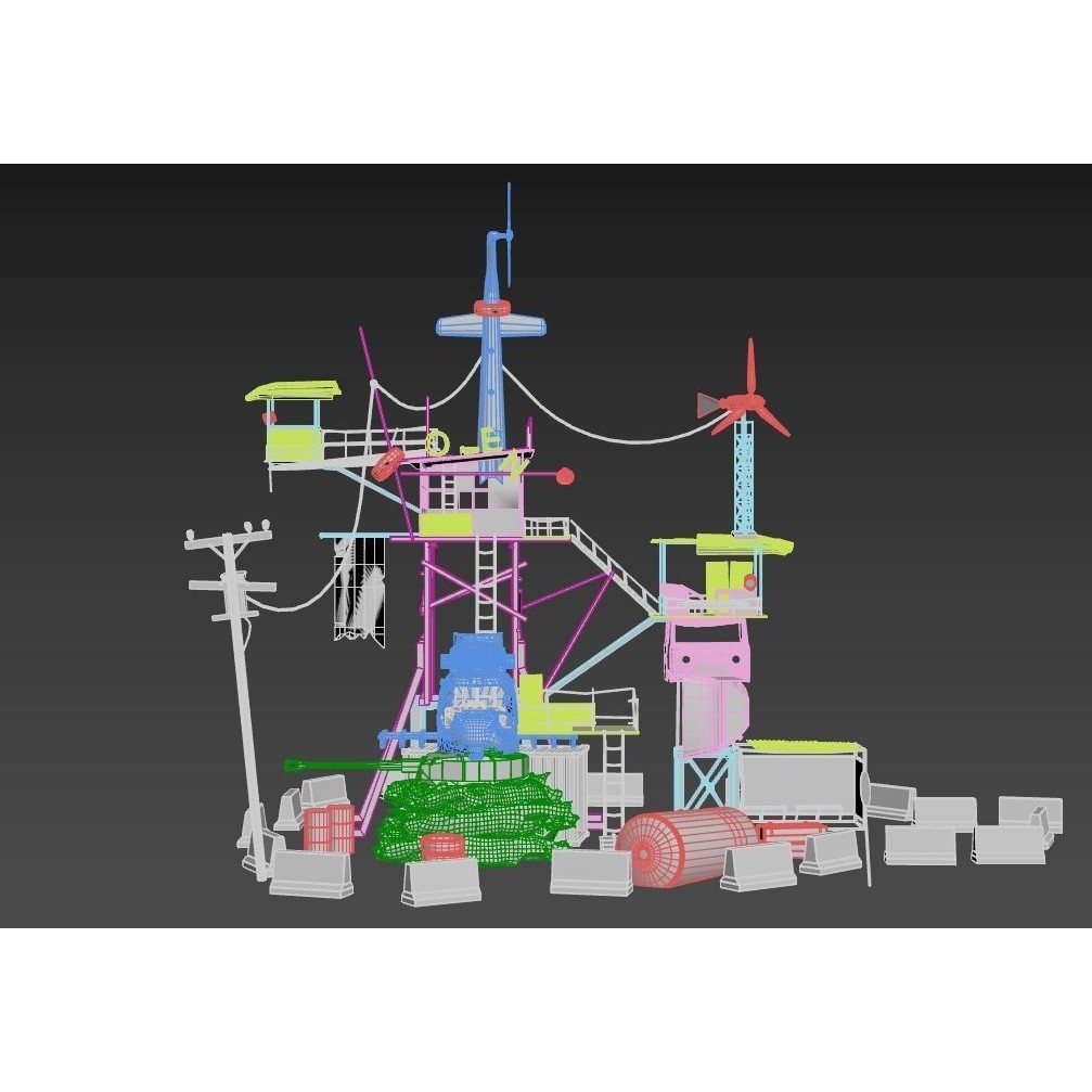 Post-Apocalyptic Outpost 3D Model – Realistic Tower with PBR Textures, FBX - View 14