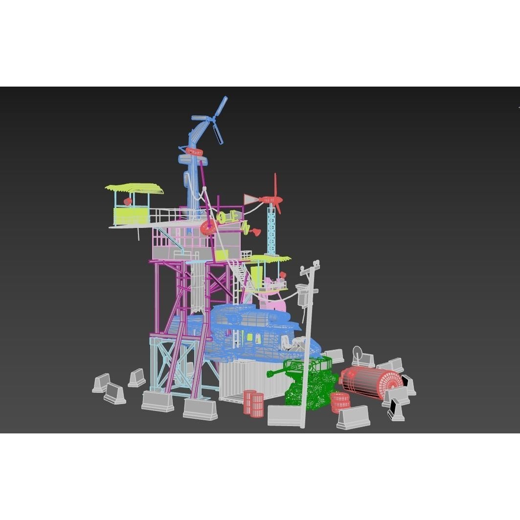 Post-Apocalyptic Outpost 3D Model – Realistic Tower with PBR Textures, FBX - View 15