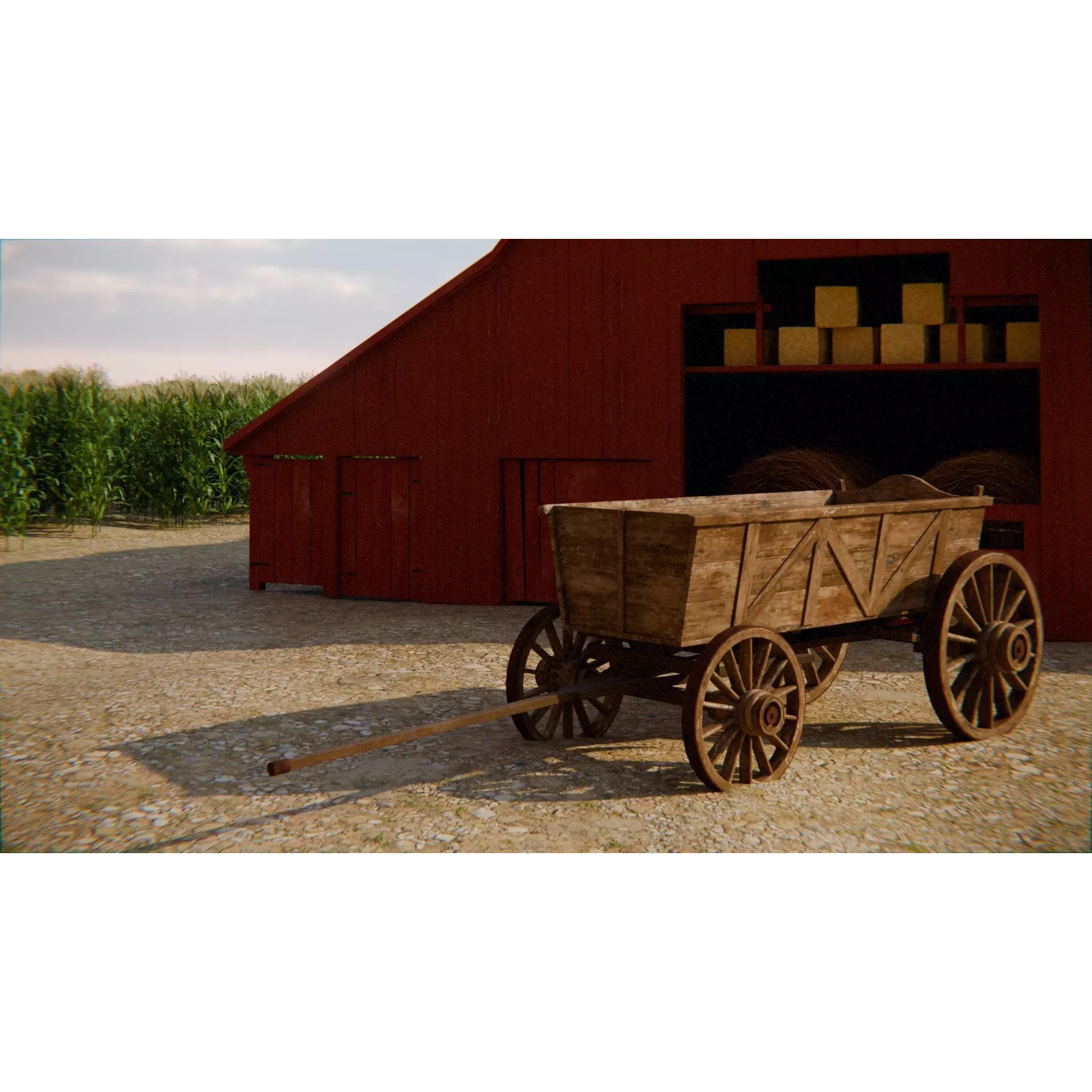 Farm Landscape - Low-Poly Game-Ready 3D Model - View 12