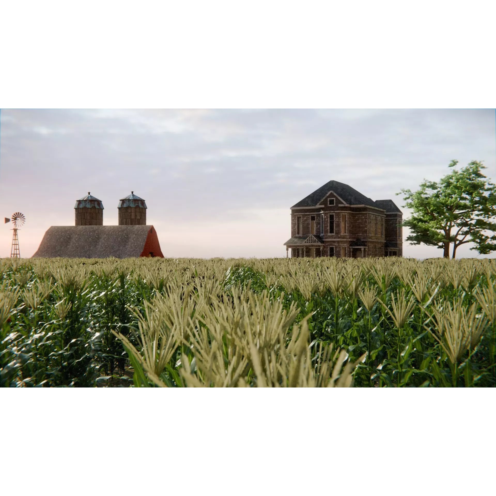 Farm Landscape - Low-Poly Game-Ready 3D Model - View 14