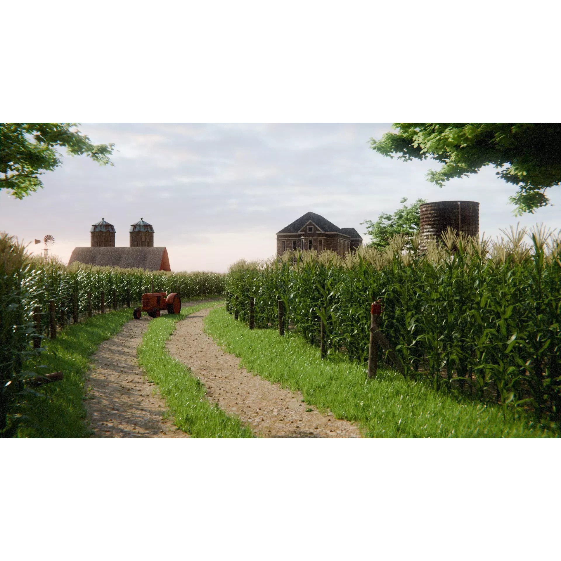 Farm Landscape - Low-Poly Game-Ready 3D Model - View 2