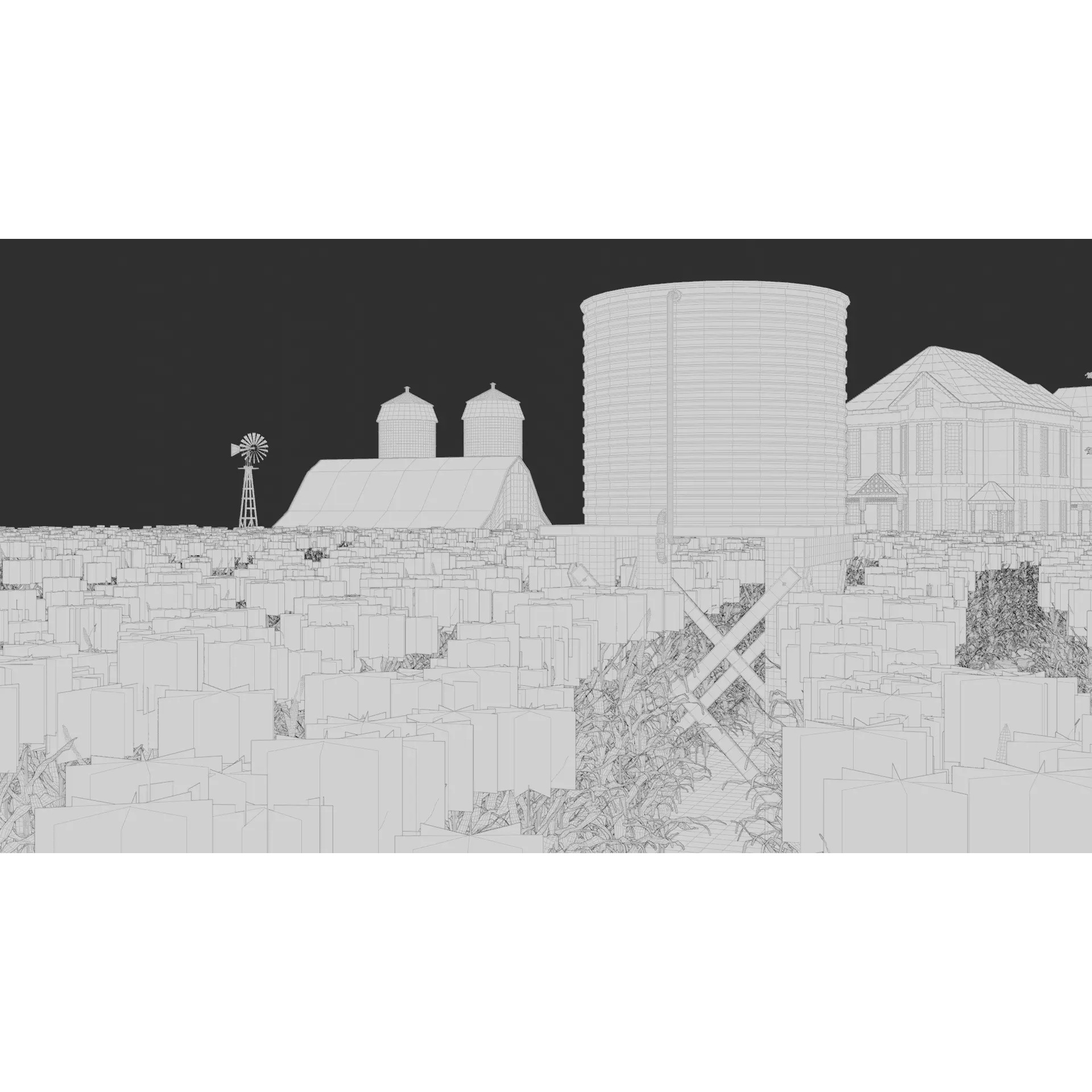 Farm Landscape - Low-Poly Game-Ready 3D Model - View 32