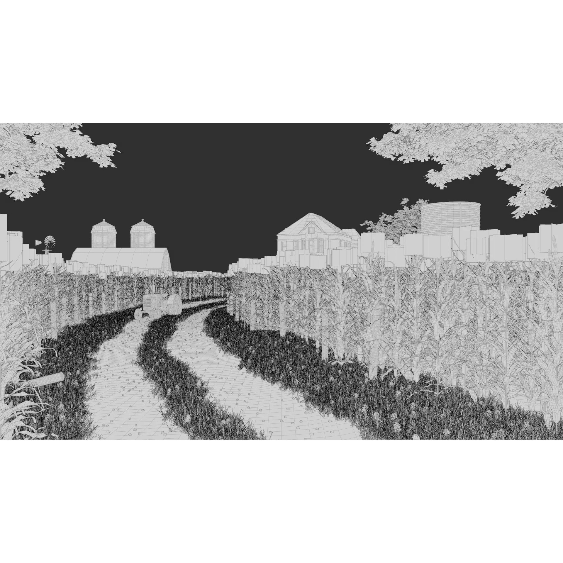 Farm Landscape - Low-Poly Game-Ready 3D Model - View 35