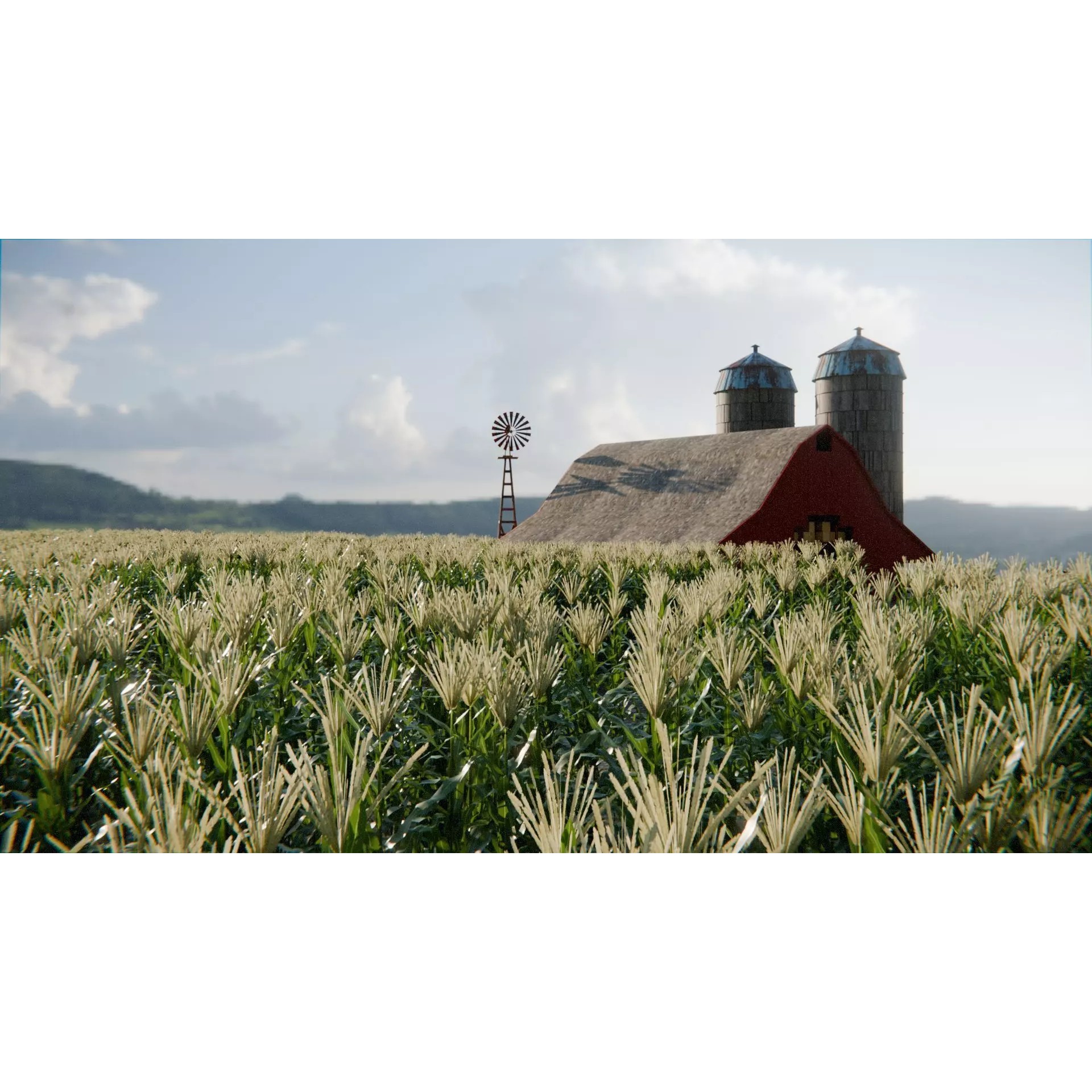 Farm Landscape - Low-Poly Game-Ready 3D Model - View 5