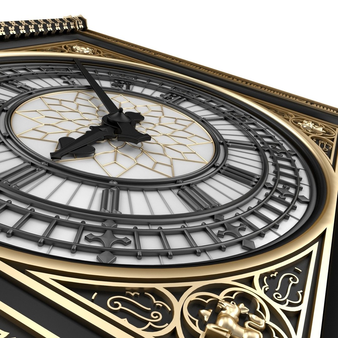 Big Ben Clock 3D Model – Classic Architectural Design, PBR Textures, FBX - View 14