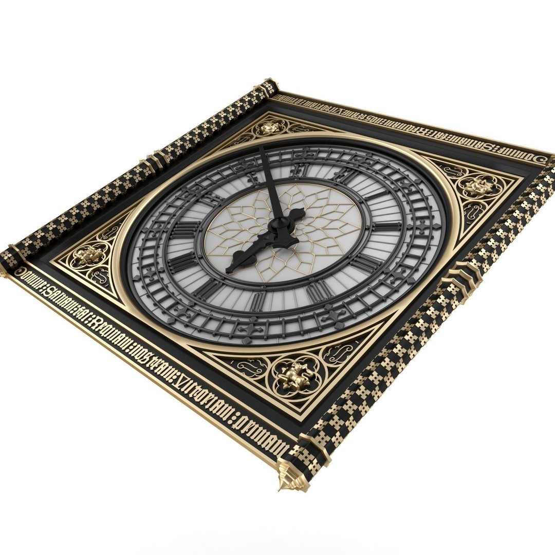 Big Ben Clock 3D Model – Classic Architectural Design, PBR Textures, FBX - View 8