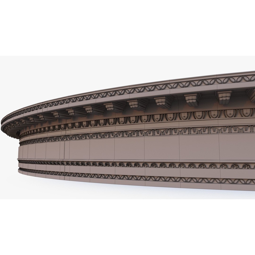 Ornament Wall 3D Model – Classical Architectural Decoration, PBR Textures