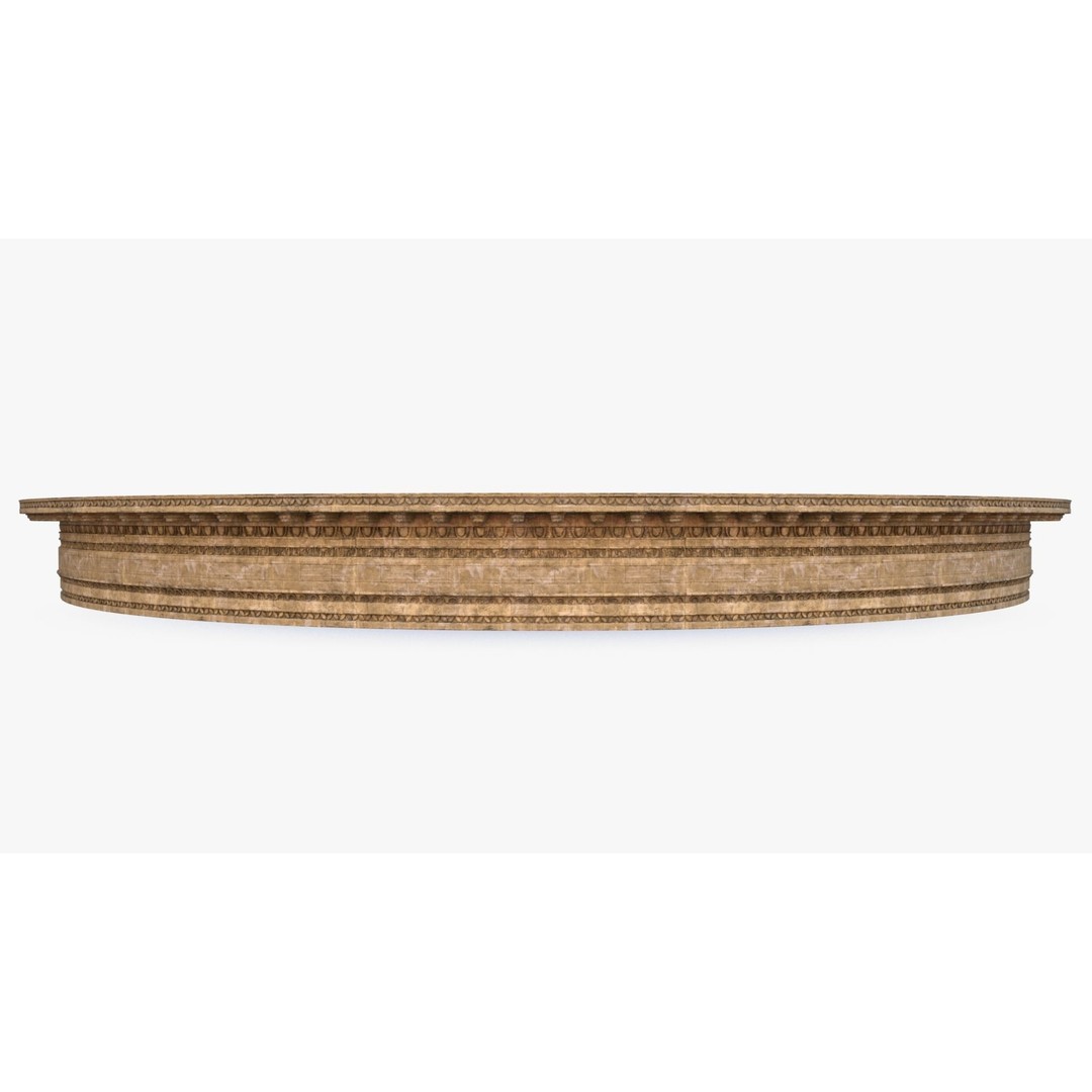 Ornament Wall 3D Model – Classical Architectural Decoration, PBR Textures - View 12