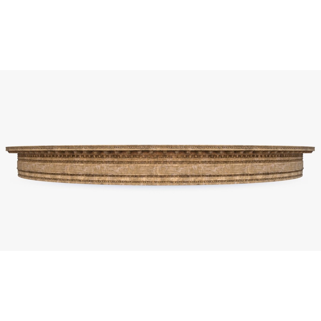 Ornament Wall 3D Model – Classical Architectural Decoration, PBR Textures - View 13