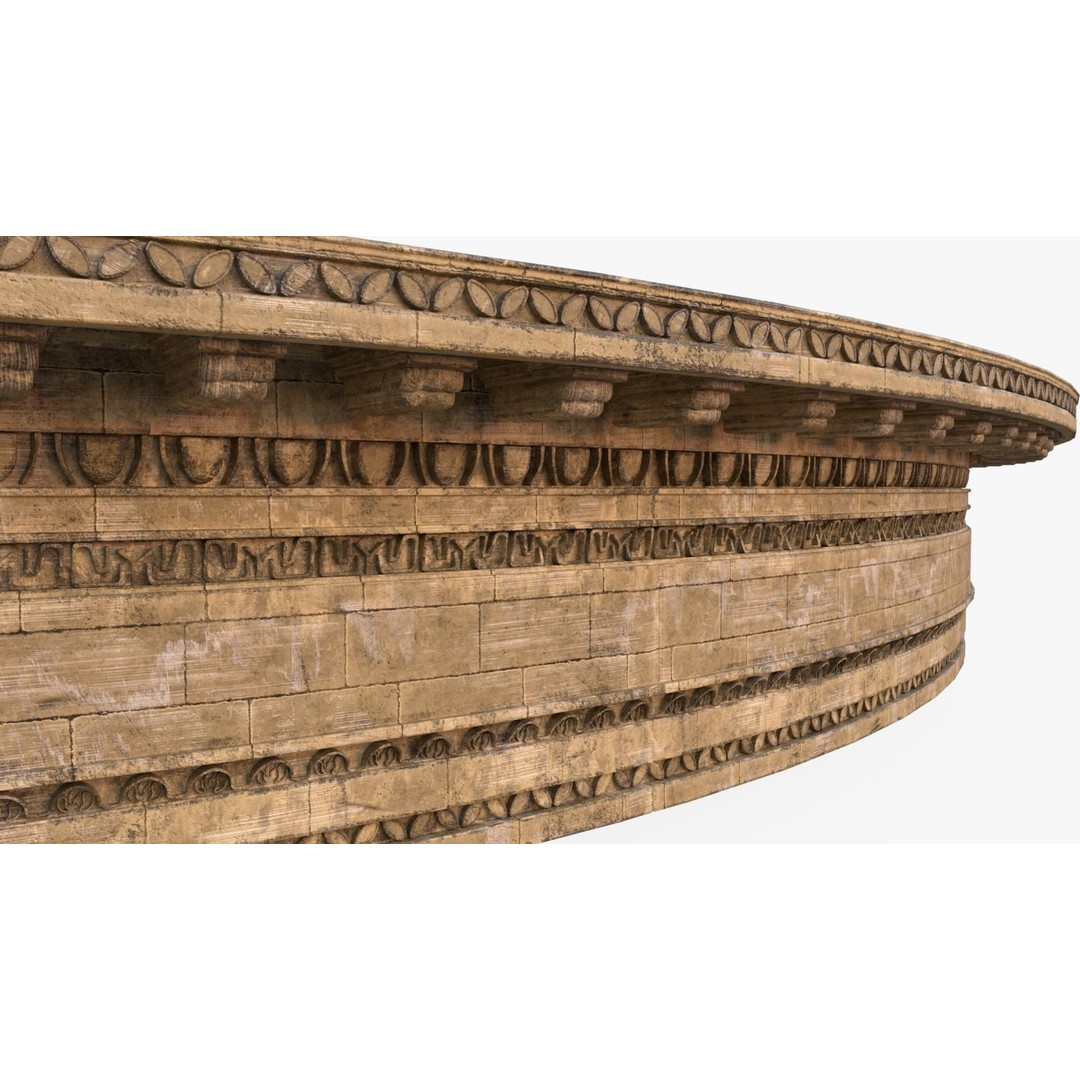 Ornament Wall 3D Model – Classical Architectural Decoration, PBR Textures - View 3