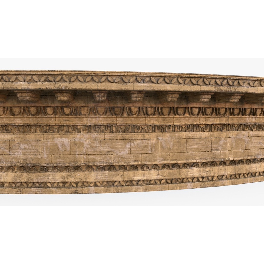 Ornament Wall 3D Model – Classical Architectural Decoration, PBR Textures - View 5