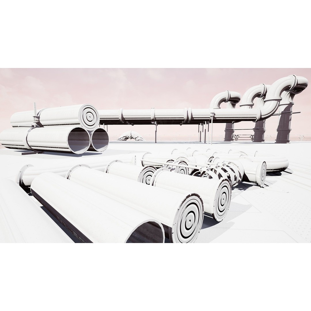 Modular Pipeline 3D Model – Low Poly Sci-Fi Architecture, FBX - View 12