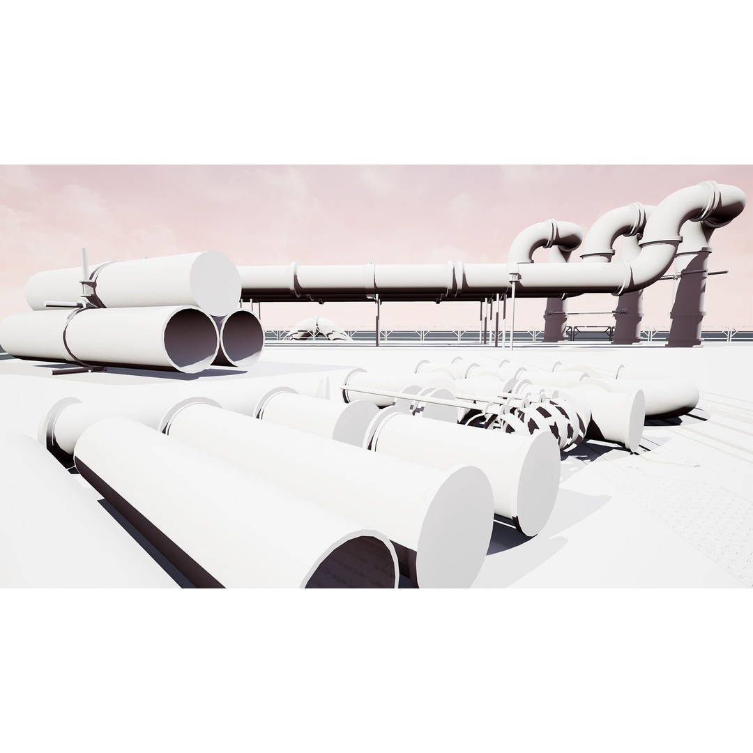 Modular Pipeline 3D Model – Low Poly Sci-Fi Architecture, FBX - View 13