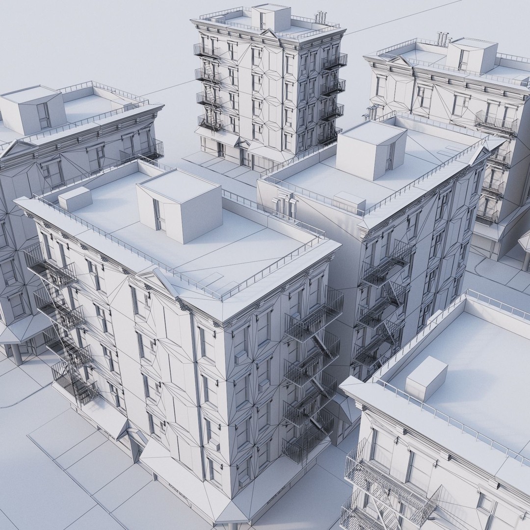 New York Corner Building 3D Model – Low Poly Game Asset, FBX, PBR - View 18
