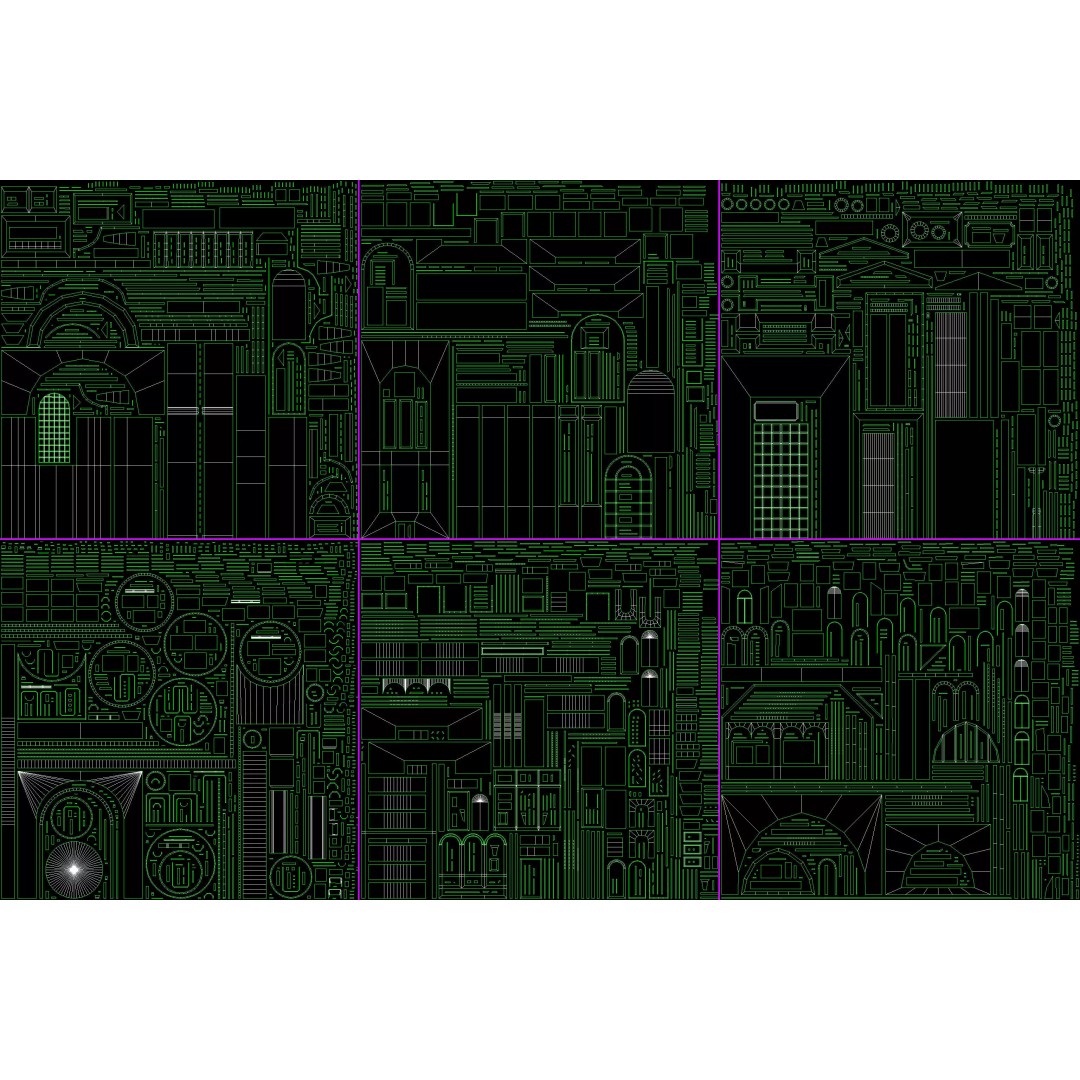 Building Facade 3D Model – Low Poly Collection of 27 Pieces, FBX - View 5