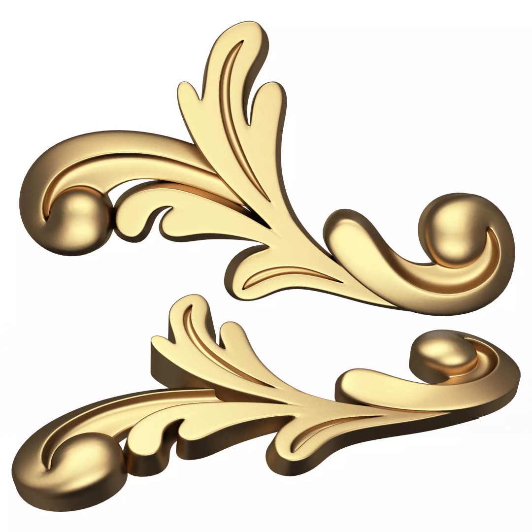 Carved Plaster Molding Decoration 3D Model – Low Poly Architectural Ornament, FBX, Blender - View 2