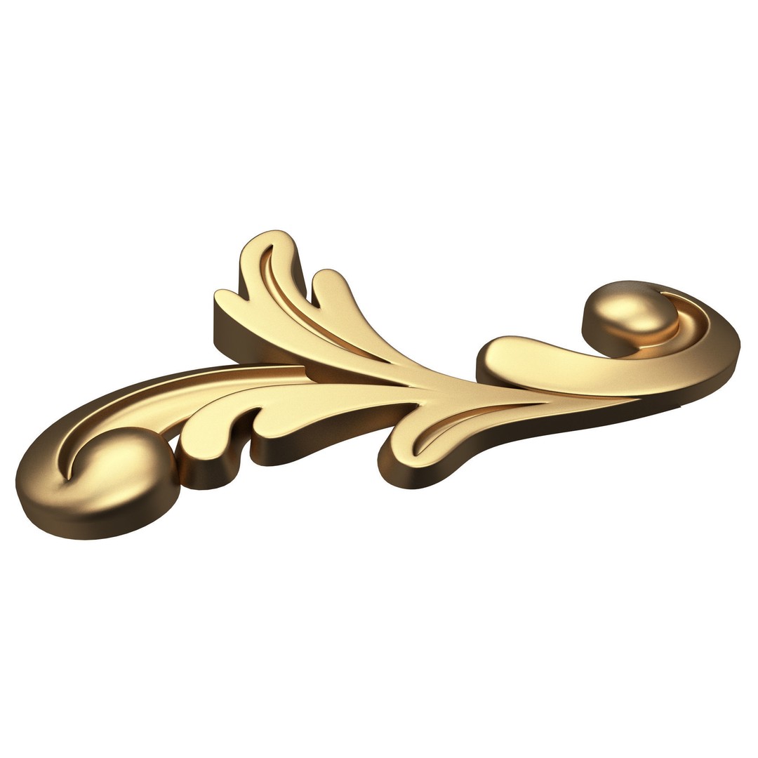 Carved Plaster Molding Decoration 3D Model – Low Poly Architectural Ornament, FBX, Blender - View 7