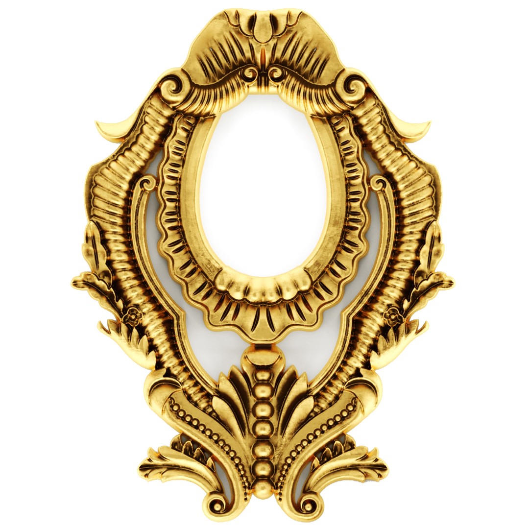 Cartouches 3D Model – Classic Stucco Ceiling Rosette, PBR Textures - View 14