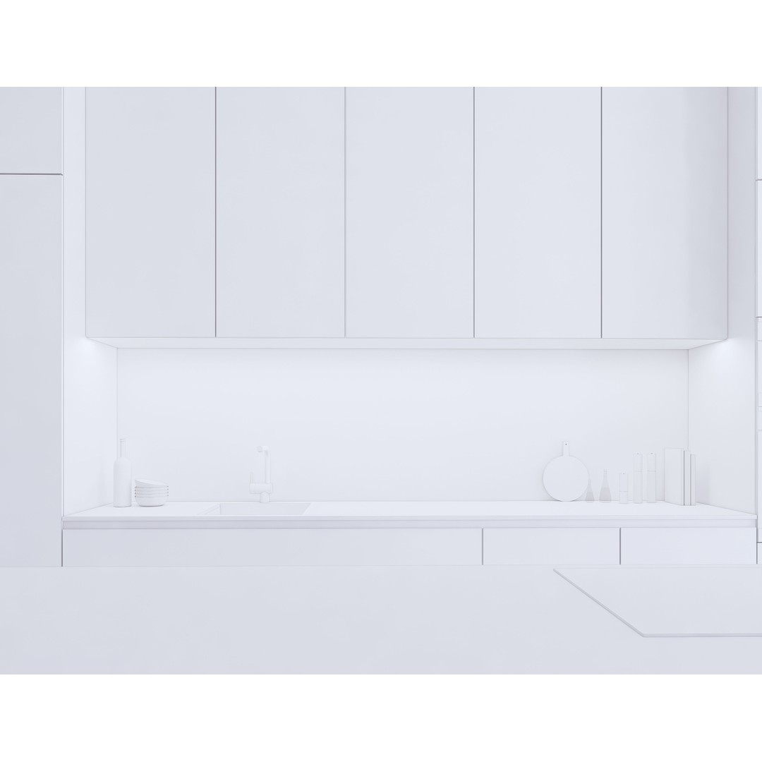 Modern Kitchen 3D Model – Low Poly Interior Asset, Revit, FBX, OBJ - View 16