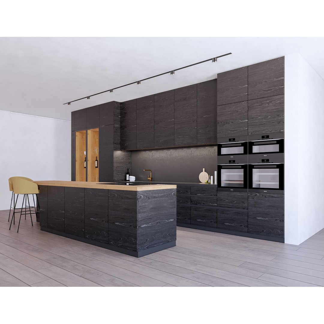 Modern Kitchen 3D Model – Low Poly Interior Asset, Revit, FBX, OBJ - View 4