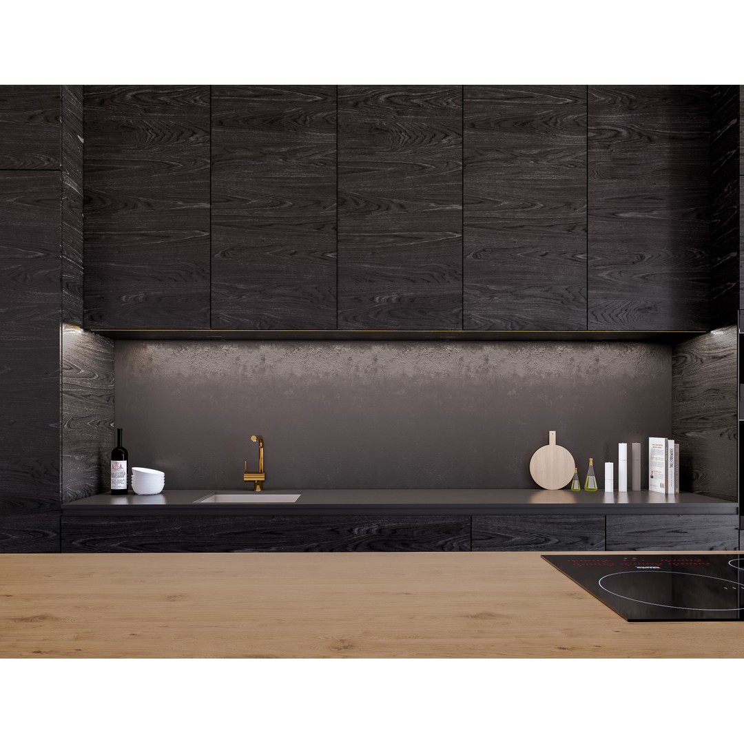 Modern Kitchen 3D Model – Low Poly Interior Asset, Revit, FBX, OBJ - View 6
