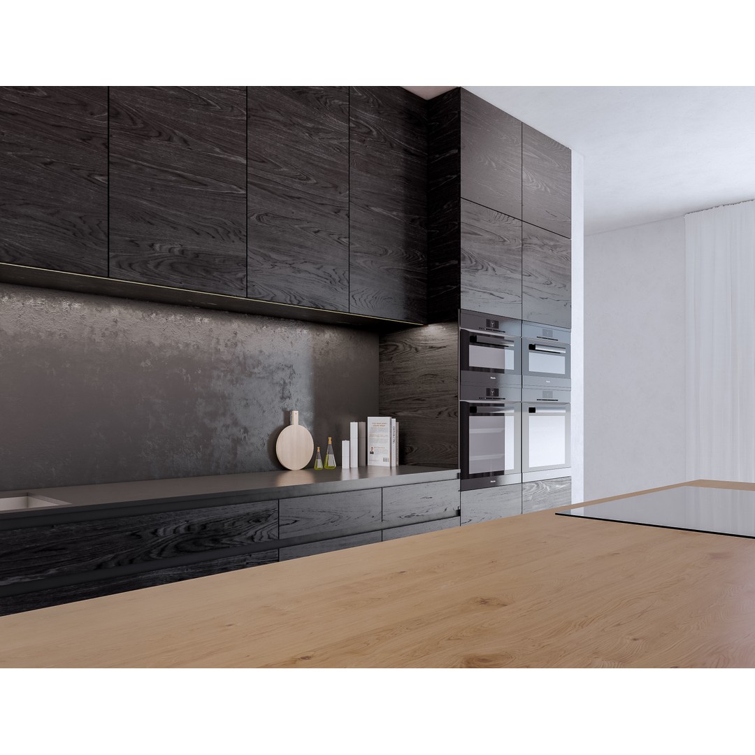 Modern Kitchen 3D Model – Low Poly Interior Asset, Revit, FBX, OBJ - View 9