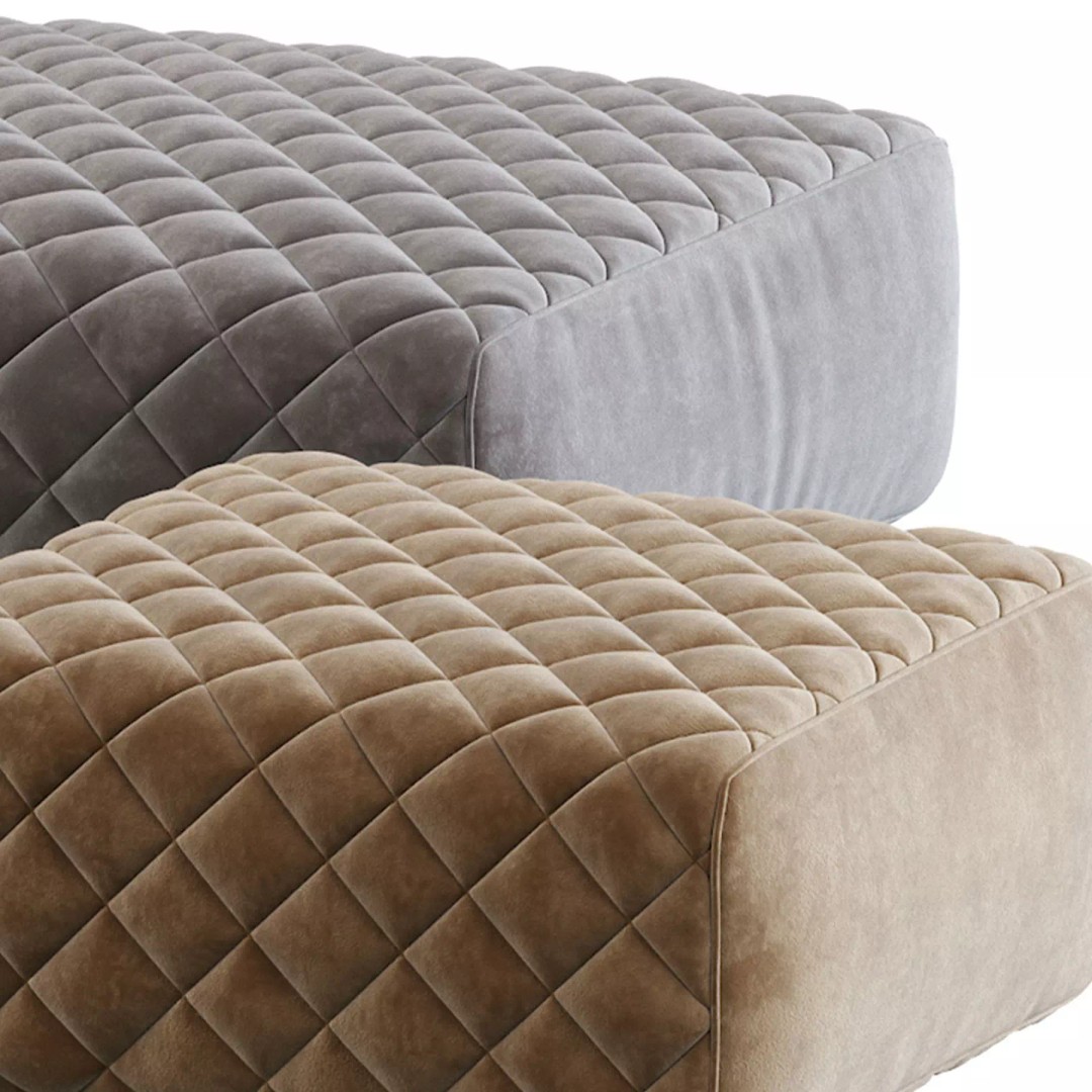 Ashley Pouf 3D Model – Modern Furniture Accessory, FBX - View 10