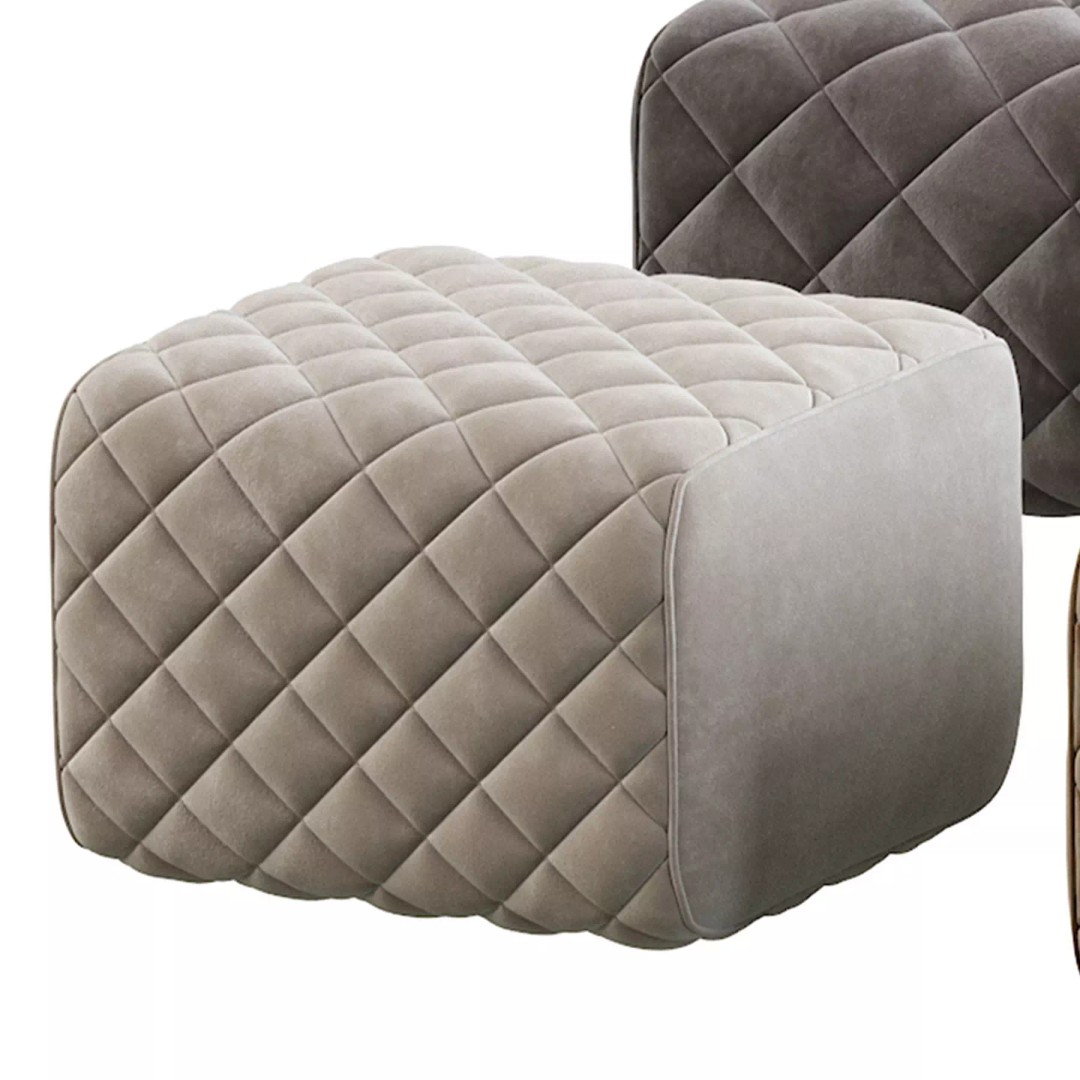 Ashley Pouf 3D Model – Modern Furniture Accessory, FBX - View 12