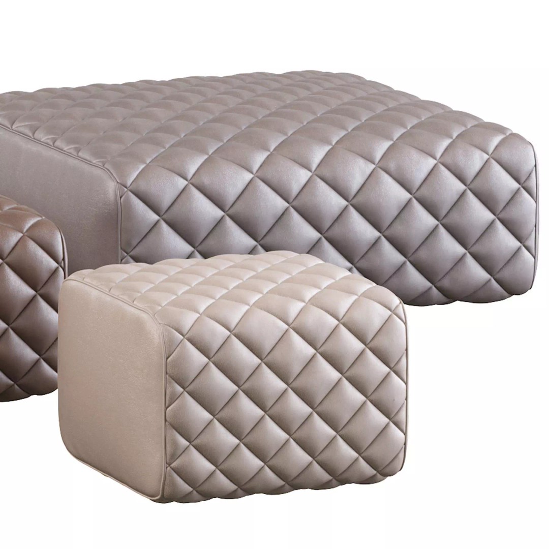 Ashley Pouf 3D Model – Modern Furniture Accessory, FBX - View 15