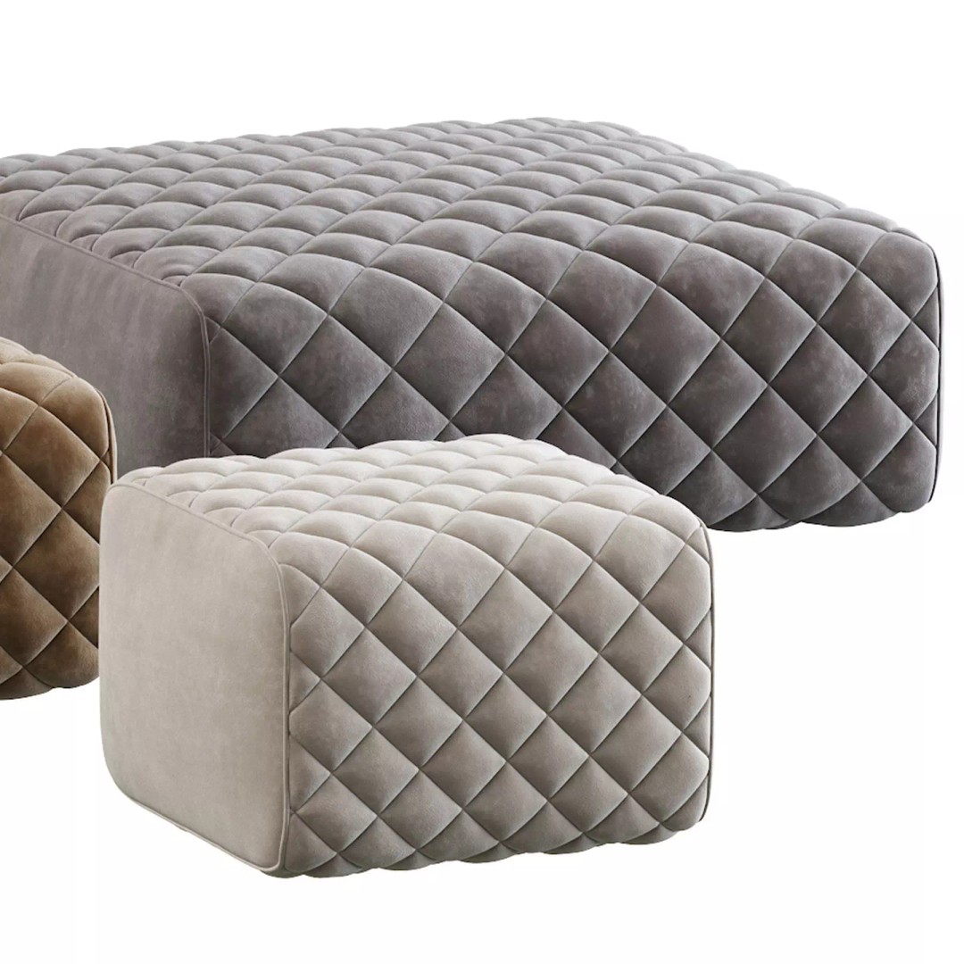 Ashley Pouf 3D Model – Modern Furniture Accessory, FBX - View 16