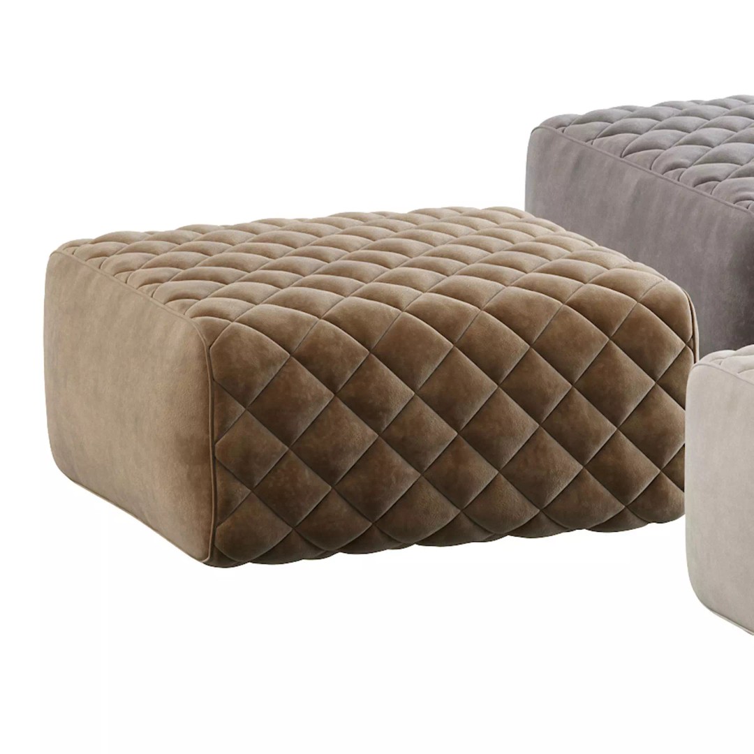 Ashley Pouf 3D Model – Modern Furniture Accessory, FBX - View 17