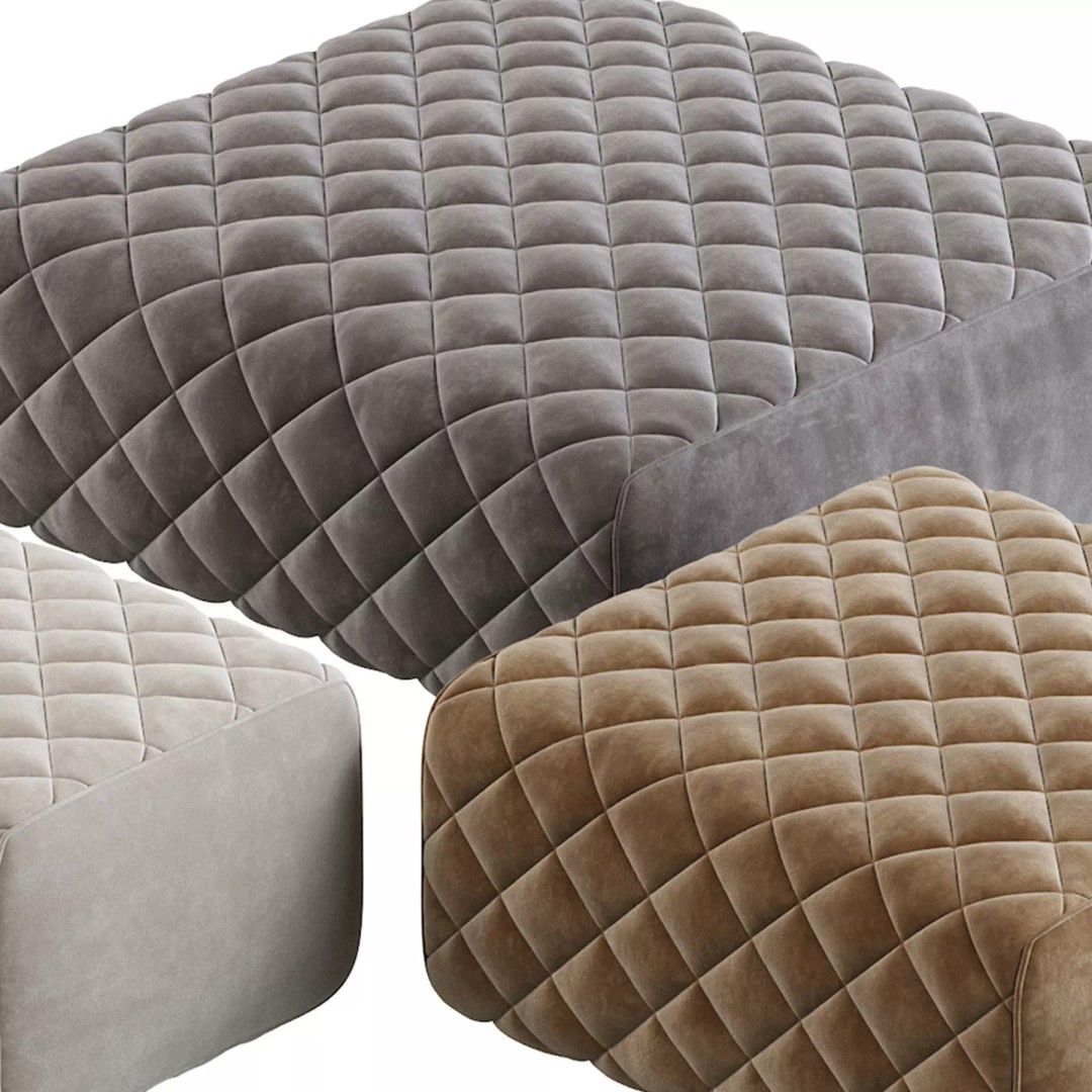 Ashley Pouf 3D Model – Modern Furniture Accessory, FBX - View 18